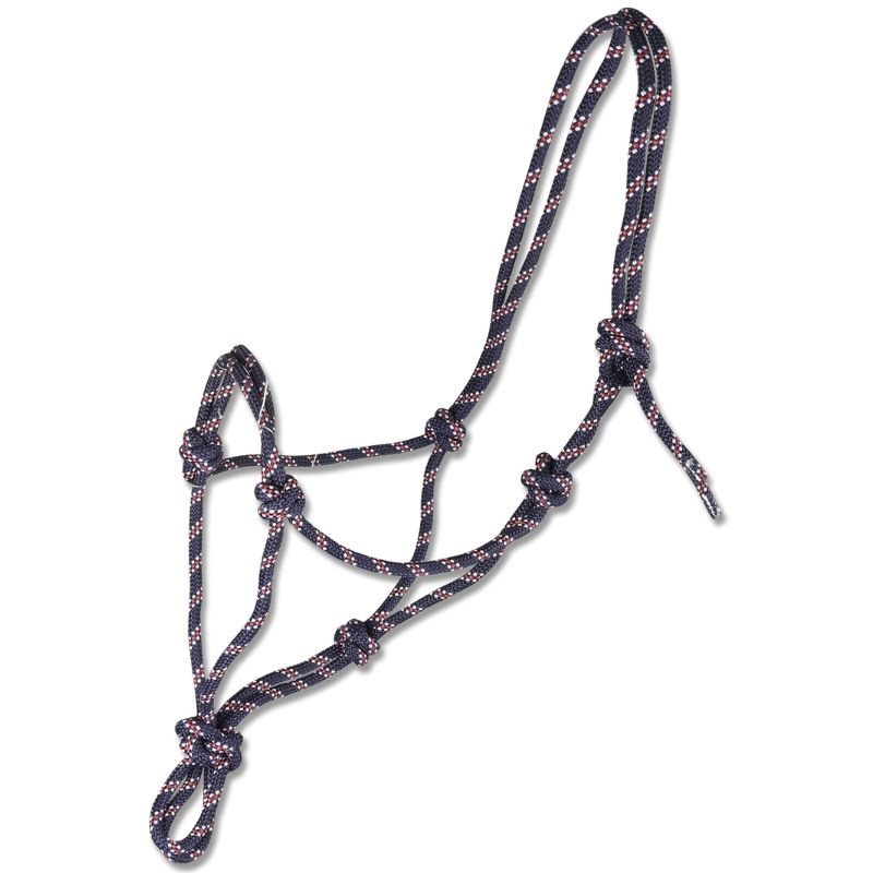Touwhalster Knotted Marineblauw/Wit/Rood