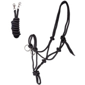 Touwhalster met teugels Knotted Zwart Touwhalster met teugels Knotted Zwart