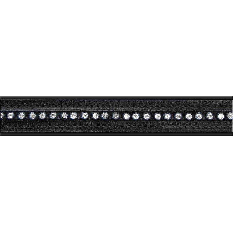 Leren halster Diamond Zwart/Zilver