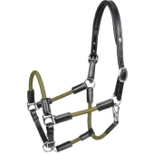 Leren halster Nevada X-Line Zwart/Olijf Leren halster Nevada X-Line Zwart/Olijf