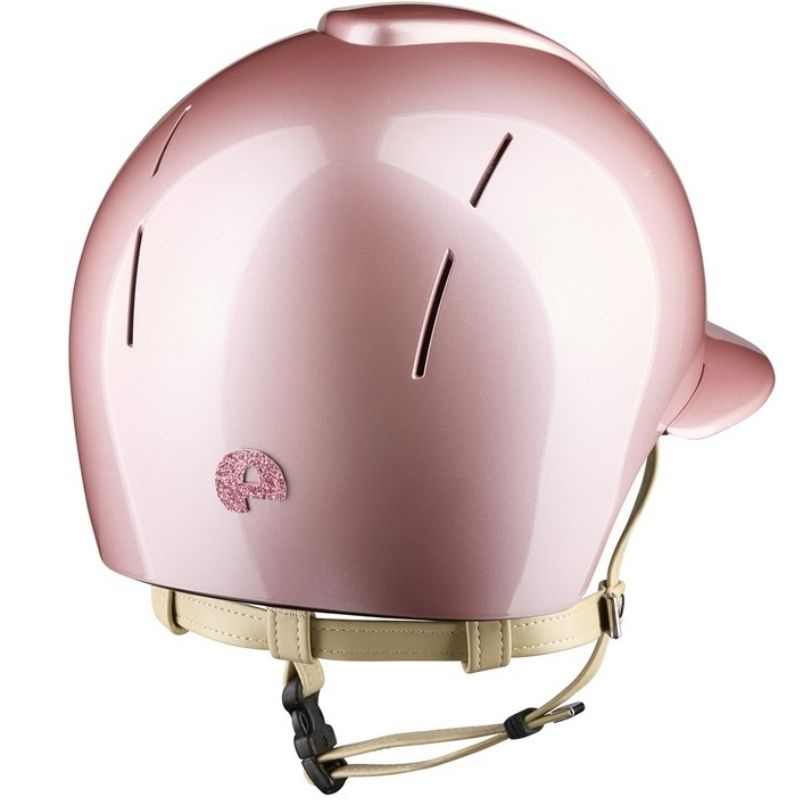 Paardrijcap Smart Nova Metal Polish Polo Star Cream Strap Roze/Roze