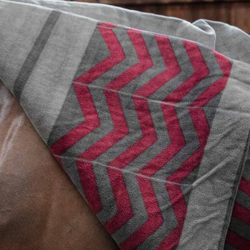 Fleece Deken Heavy Square Fishbone Bordeaux