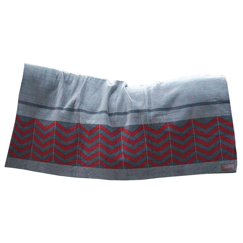 Fleece Deken Heavy Square Fishbone Bordeaux