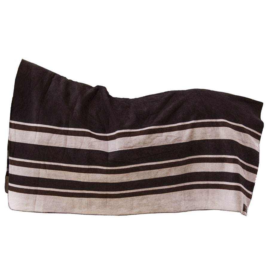 Fleecedeke Heavy Square Stripes Bruin 210x200