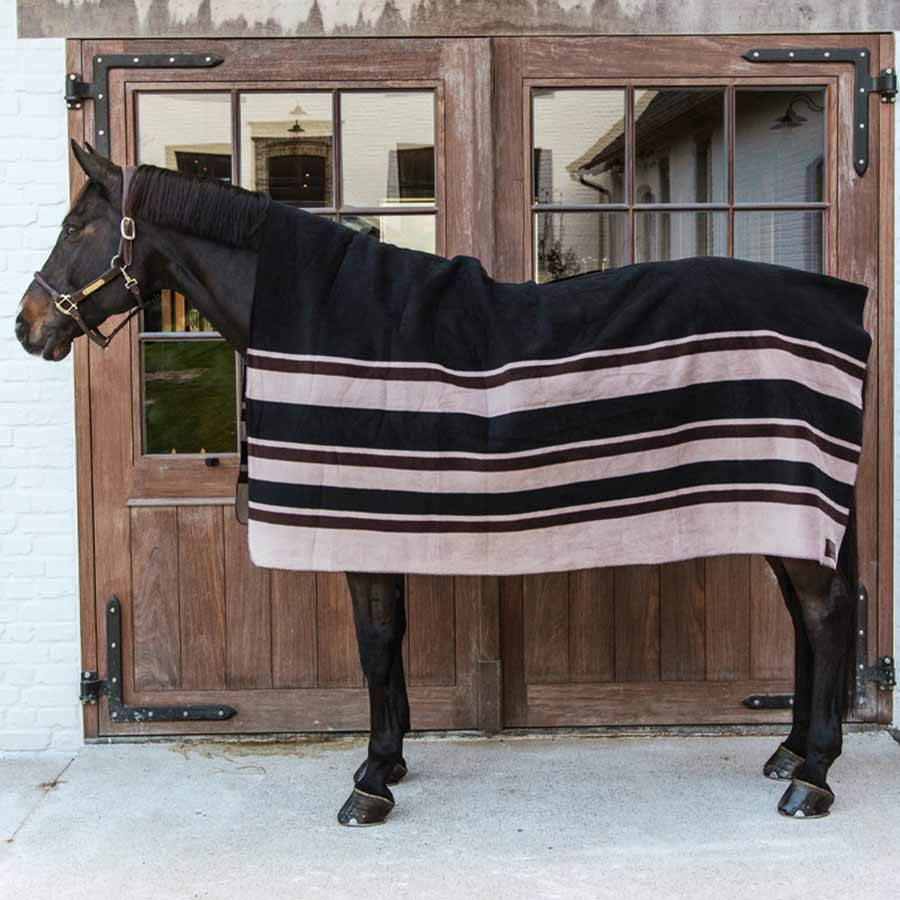 Fleecedeke Heavy Square Stripes Bruin 210x200
