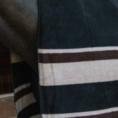 Fleecedeke Heavy Square Stripes Bruin 210x200 Fleecedeke Heavy Square Stripes Bruin 210x200