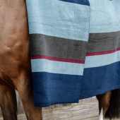 Fleece Deken Heavy Square Stripes Marineblauw Fleece Deken Heavy Square Stripes Marineblauw