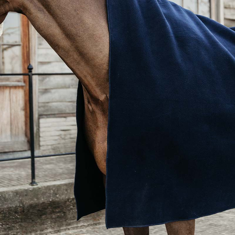 Fleece Deken Heavy Square Marineblauw