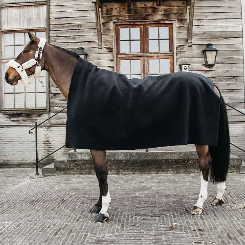Fleece Deken Heavy Square Zwart
