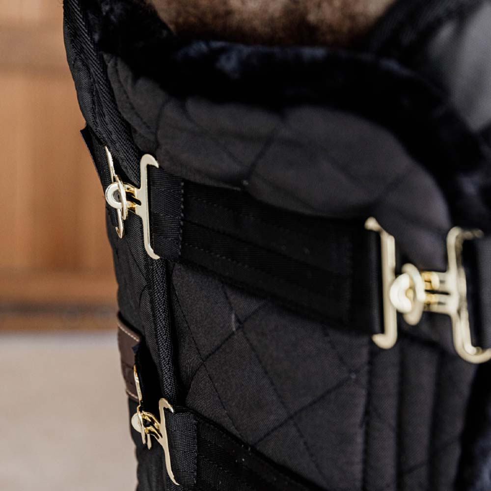 Borstverlenger Quilted with Vegan Sheepskin Zwart