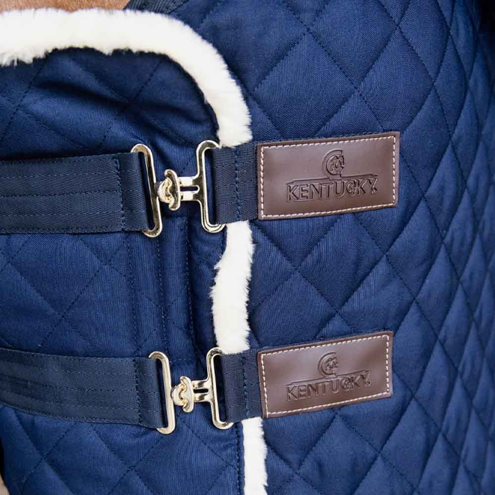 Borstverlenger Quilted with Vegan Sheepskin Marineblauw