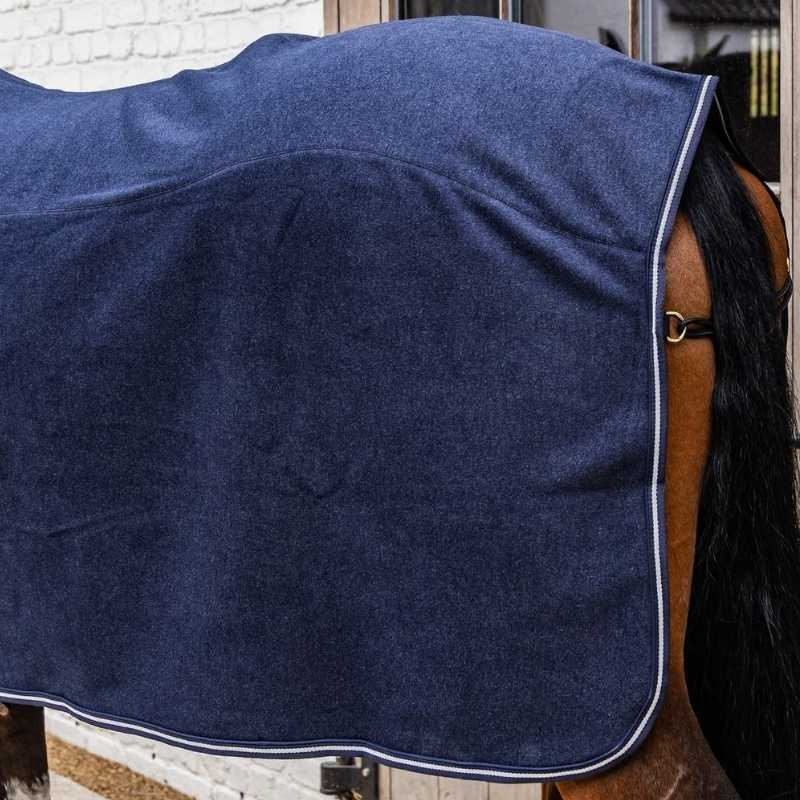 Fleecedeke Heavy Melange Marineblauw