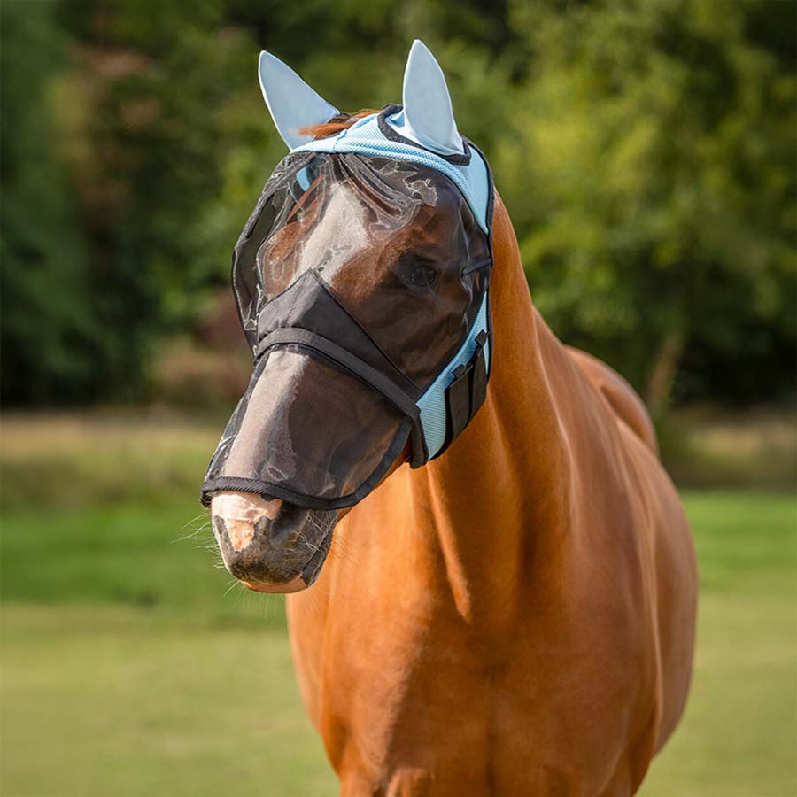 Vliegen oornetje Detachable Nose Lichtblauw