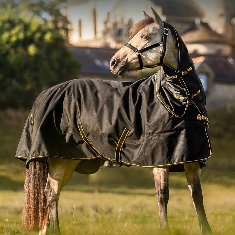 Regendeke met Hals Irish Turnout 50g Zwart/Goud