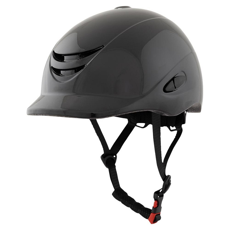 Paardrijcap Petite Shiny Kinderen/Junior Zwart