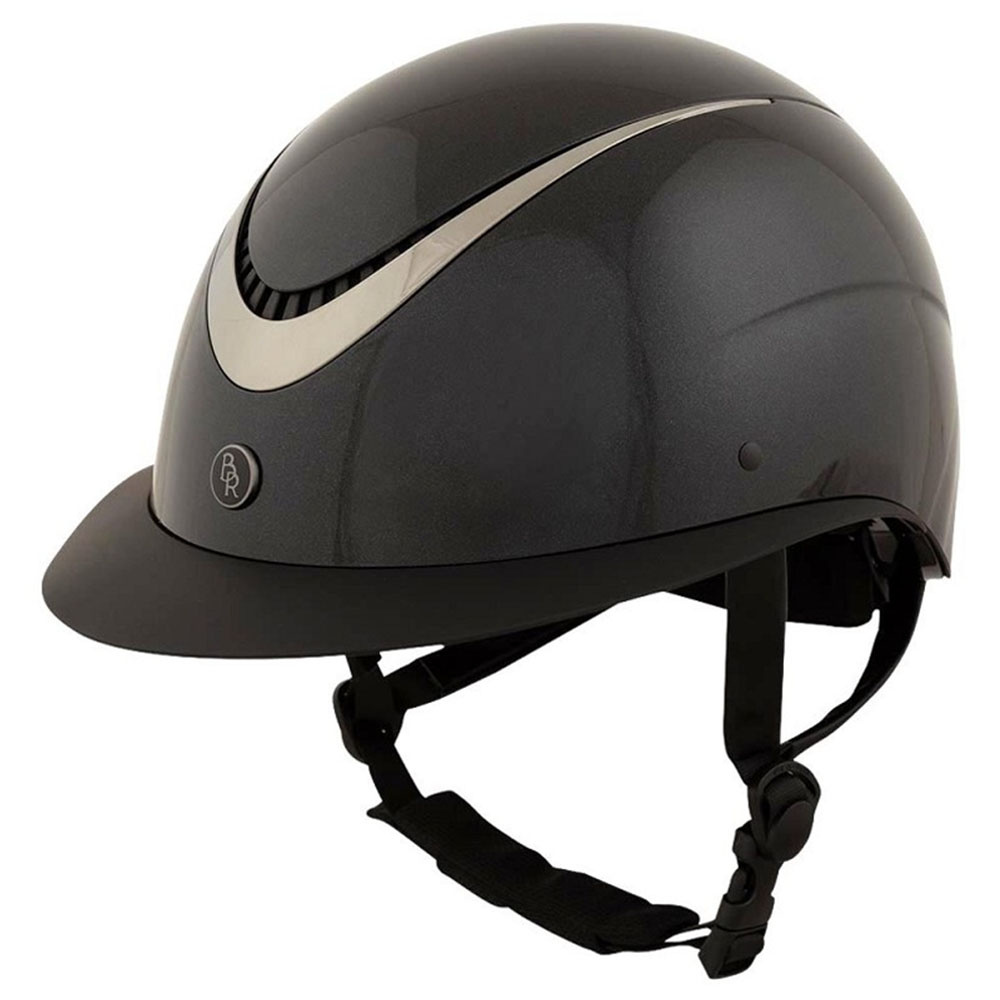 Paardrijcap Theta Plus Glossy Zwart/Gunmetal
