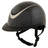 Paardrijcap Theta Plus Glossy Zwart/Gunmetal Paardrijcap Theta Plus Glossy Zwart/Gunmetal