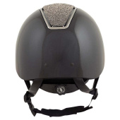 Paardrijcap Omega Glamourous Glossy Zwart/Gunmetal Paardrijcap Omega Glamourous Glossy Zwart/Gunmetal