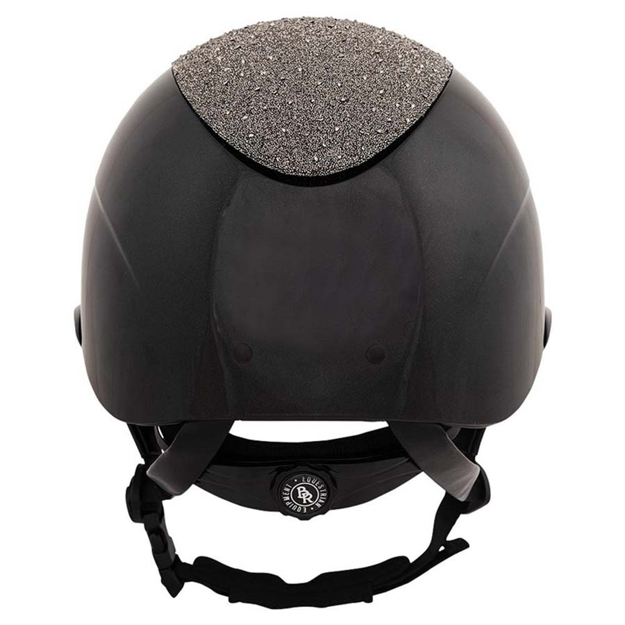 Paardrijcap Theta Glamourous Glossy Zwart/Gunmetal