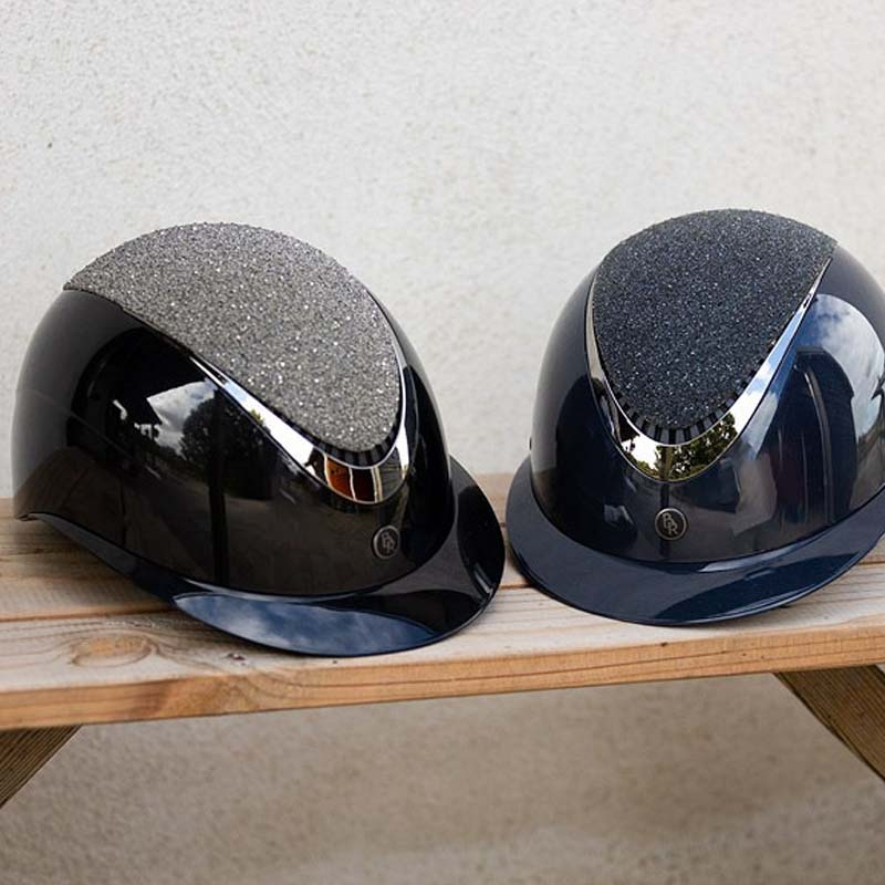 Paardrijcap Theta Glamourous Glossy Zwart/Gunmetal
