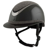 Paardrijcap Theta Plus Dazzling Glamourous Glossy Zwart/Gunmetal Paardrijcap Theta Plus Dazzling Glamourous Glossy Zwart/Gunmetal