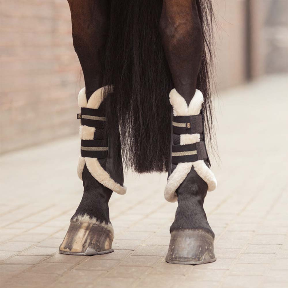Beenbeschermers Mesh Fauxfur Heritage Zwart
