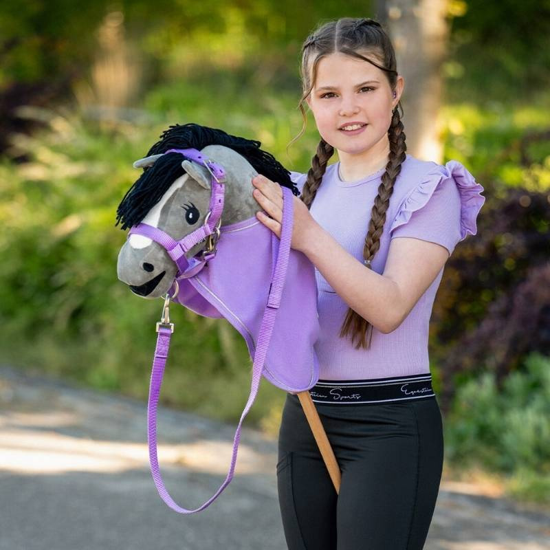 Halter en Halstertouw  voor stokpaard Paars