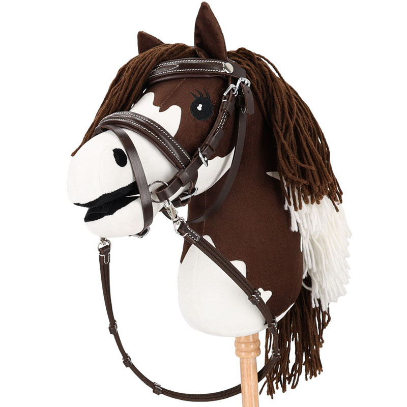 Hoofdstel voor Stokpaard Luxury Stitched Donkerbruin