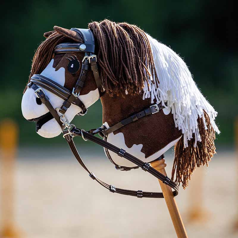 Hoofdstel voor Stokpaard Luxury Stitched Donkerbruin