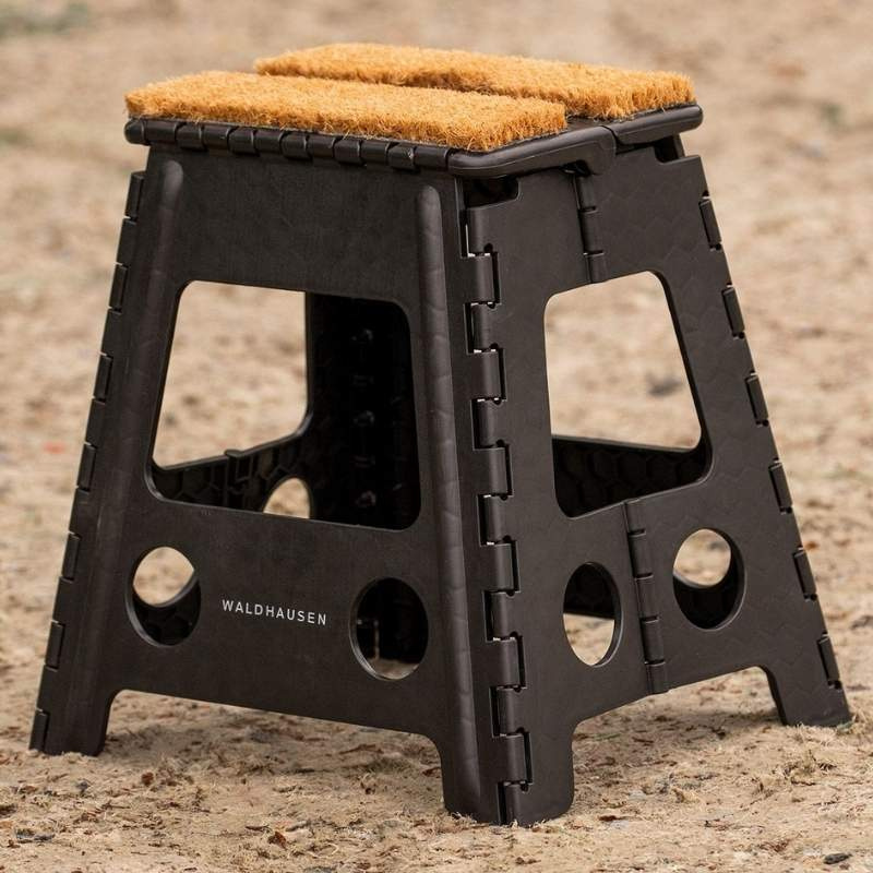 Opvouwbare stal kruk Coconut Fibre Zwart