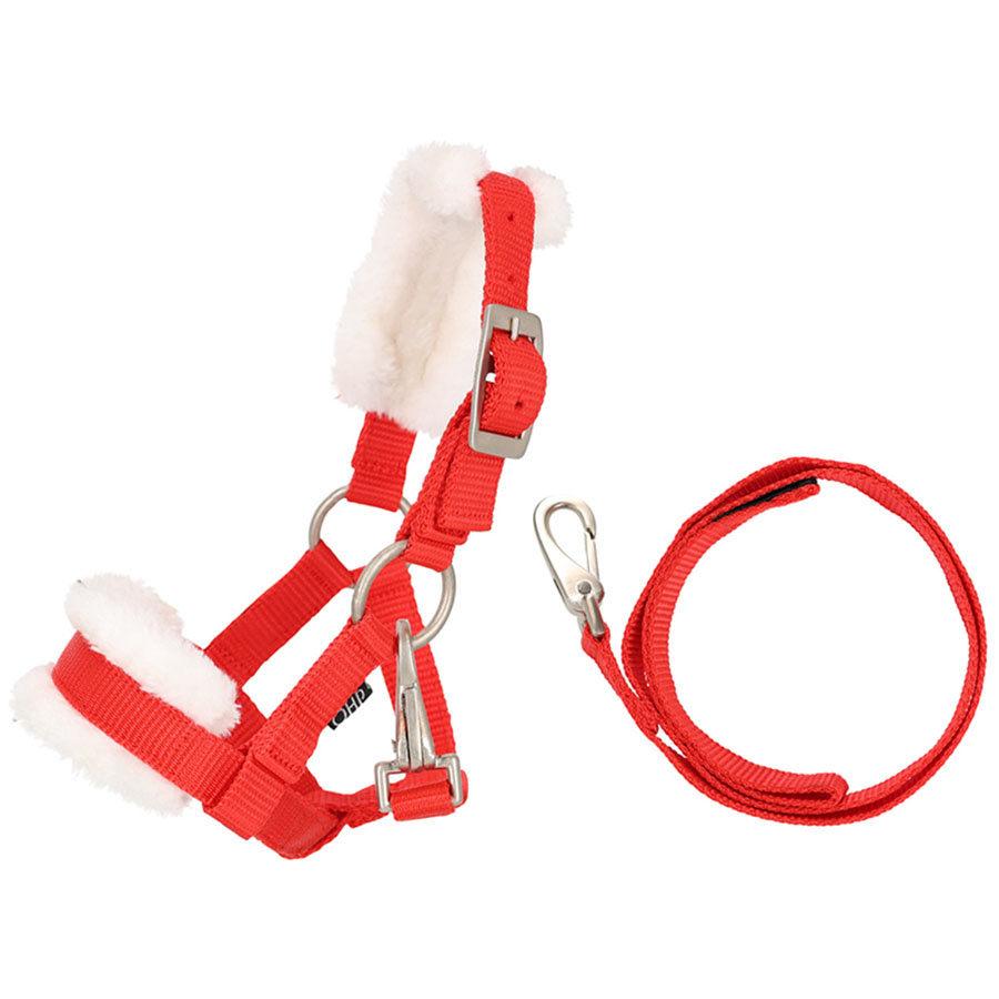 Halster en Halstertouw voor Stokpaard Christmas Rood/Wit