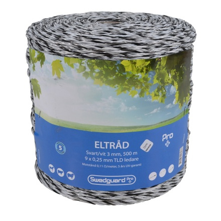 Elektrische draad 3mm Wit/Zwart 500m