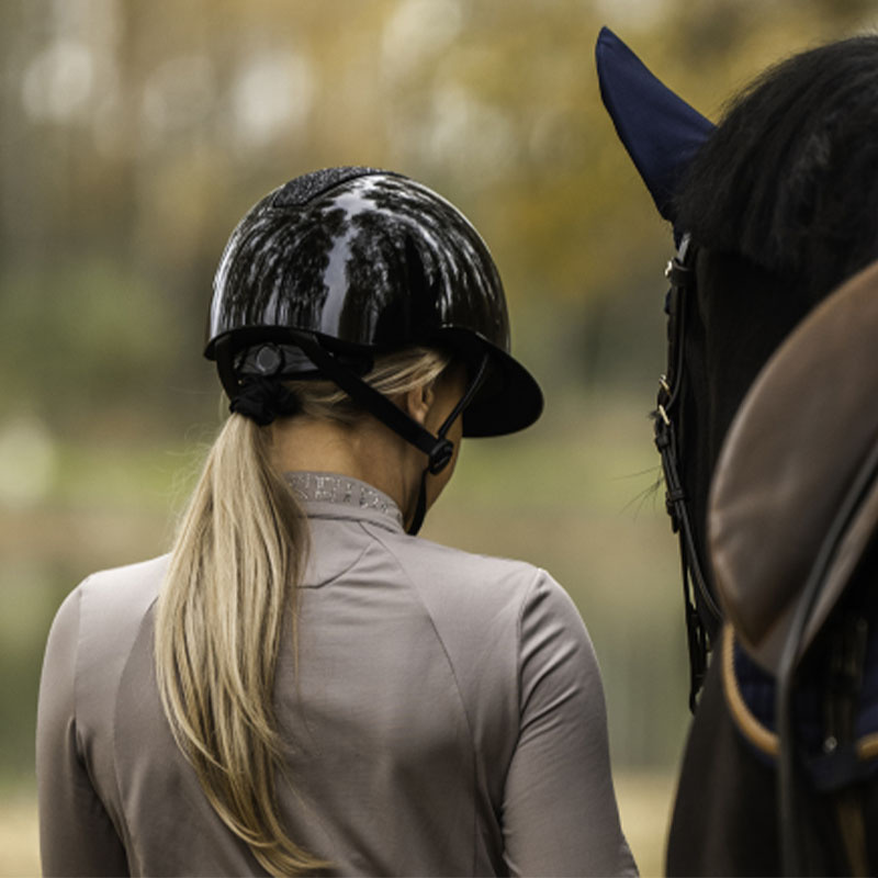 Paardrijcap HS MIPS Vision Glitter Zwart