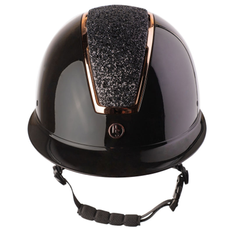 Paardrijcap HS MIPS Vision Chrome Zwart/Rosegoud