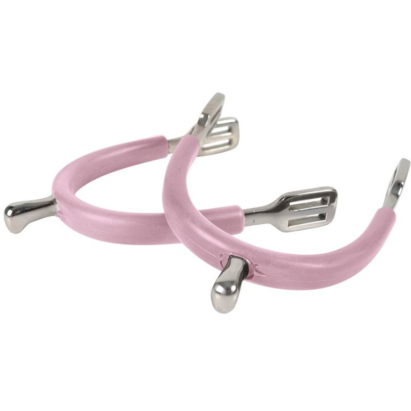 Sporen HS Rubber-Coated 15mm Roze/Zilver