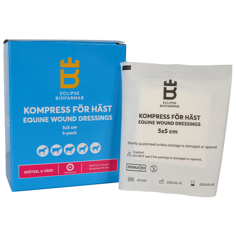 Steriele wondkompressen voor paarden 5-pack 5x5cm