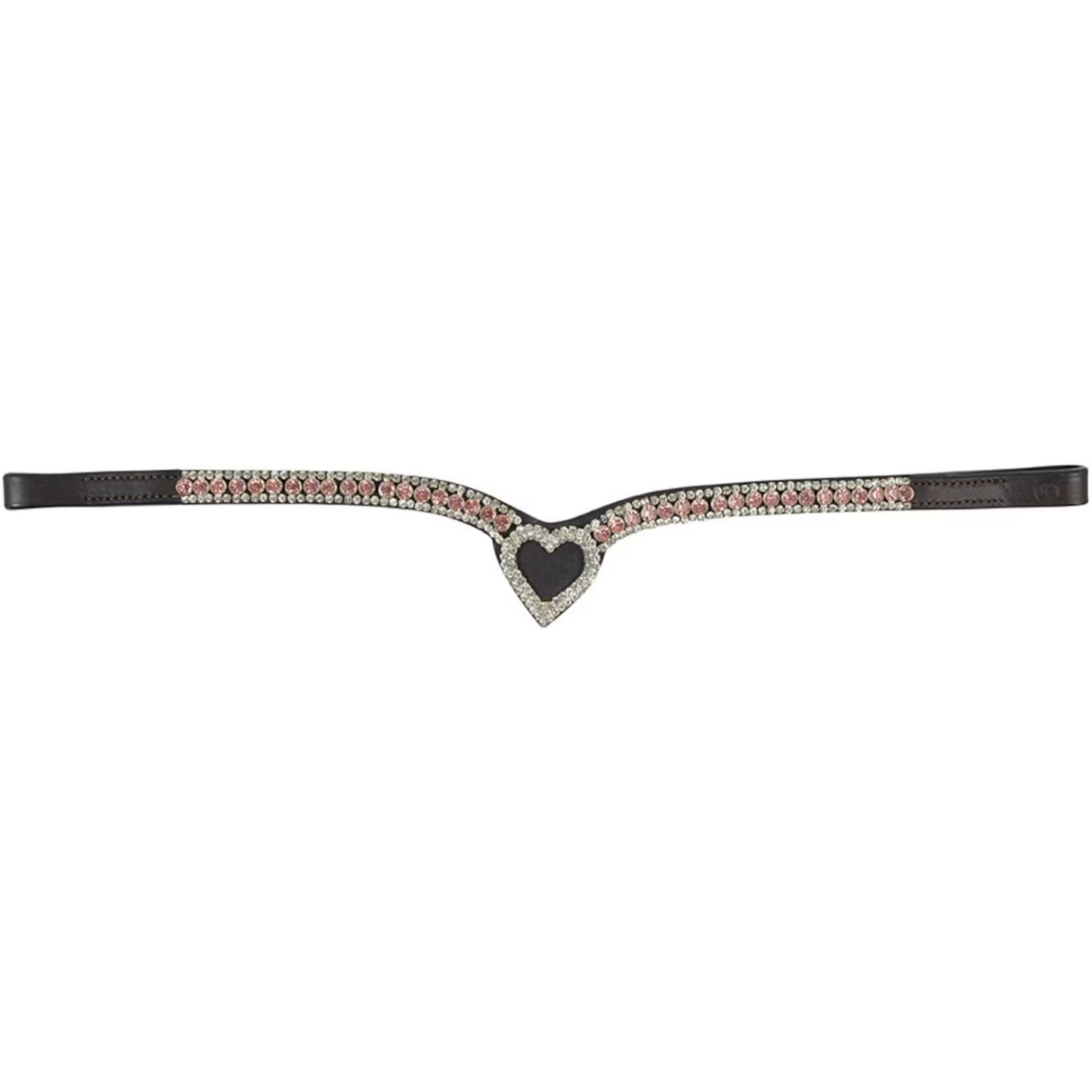Frontriem HS Love Bruin/Roze