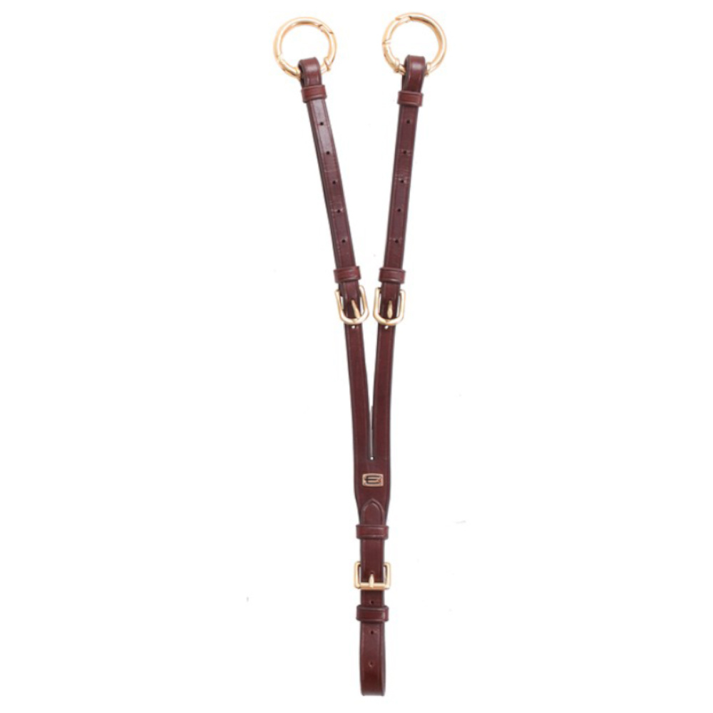 Korte Martingaal E-logo met Openable Rings Bruin/Messing