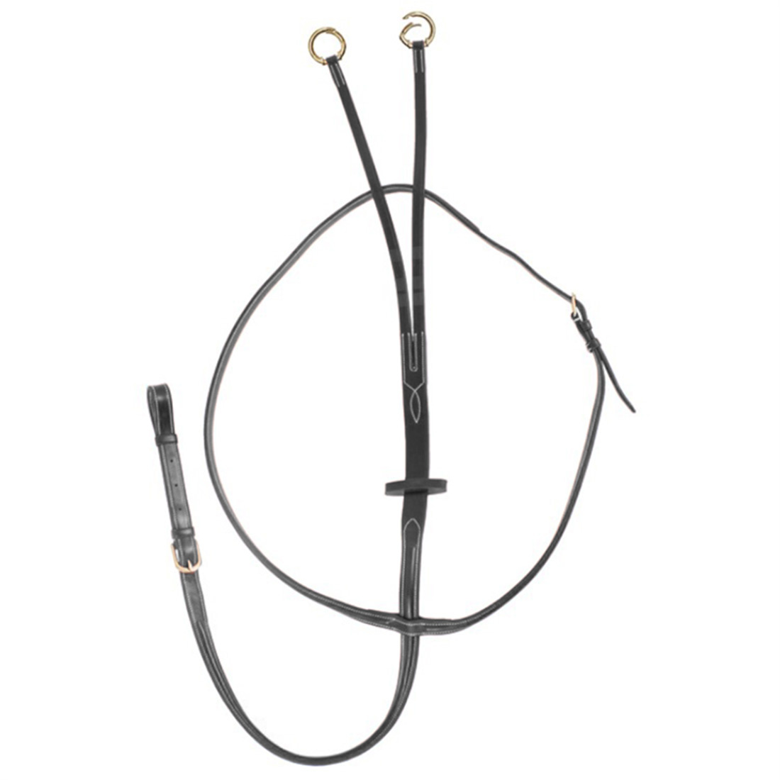 Martingaal E-logo met Openable Rings Zwart/Messing