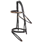 Hoofdstel Thamar E-logo Klinker Zwart/Messing Hoofdstel Thamar E-logo Klinker Zwart/Messing