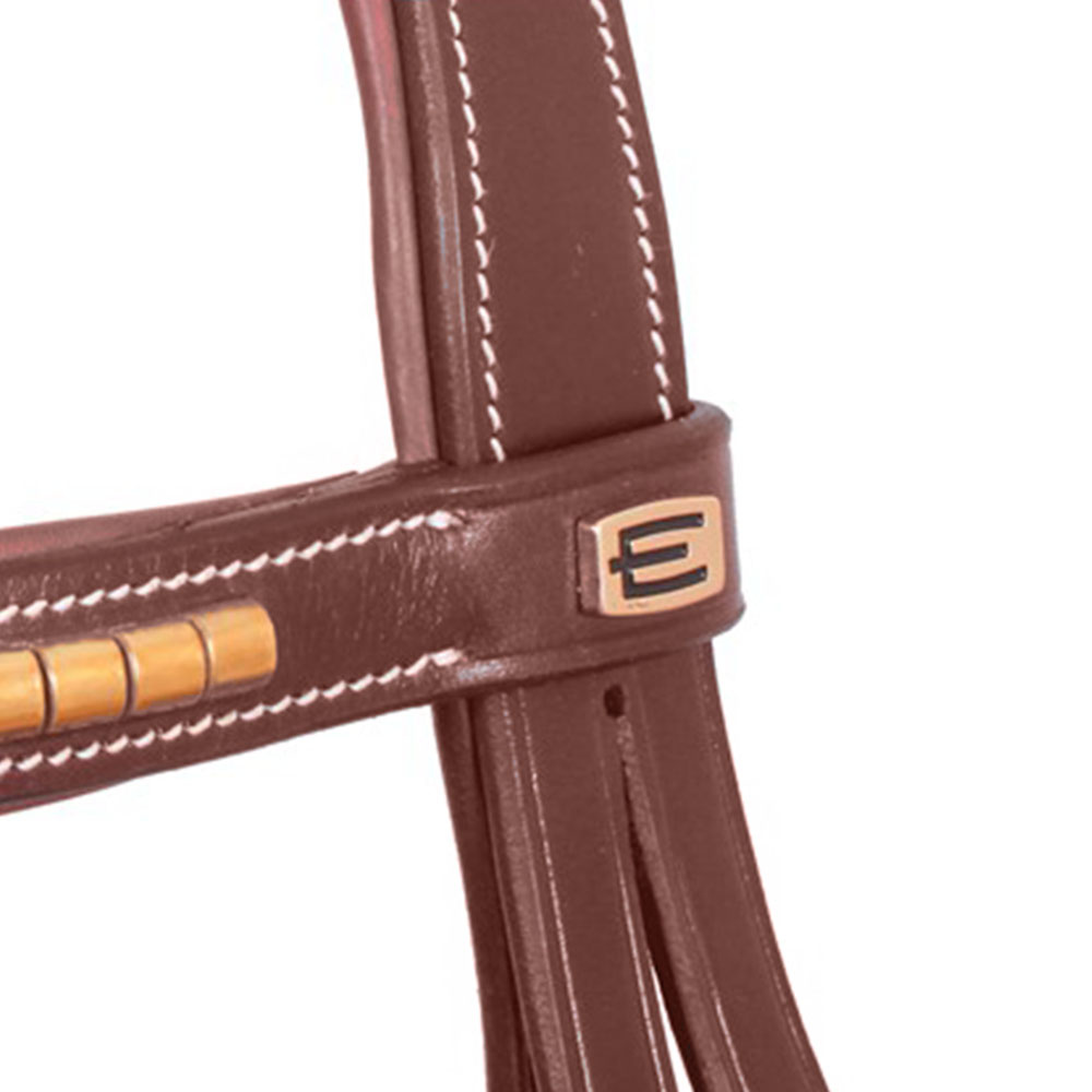 Hoofdstel Thamar E-logo Klinker Bruin/Messing