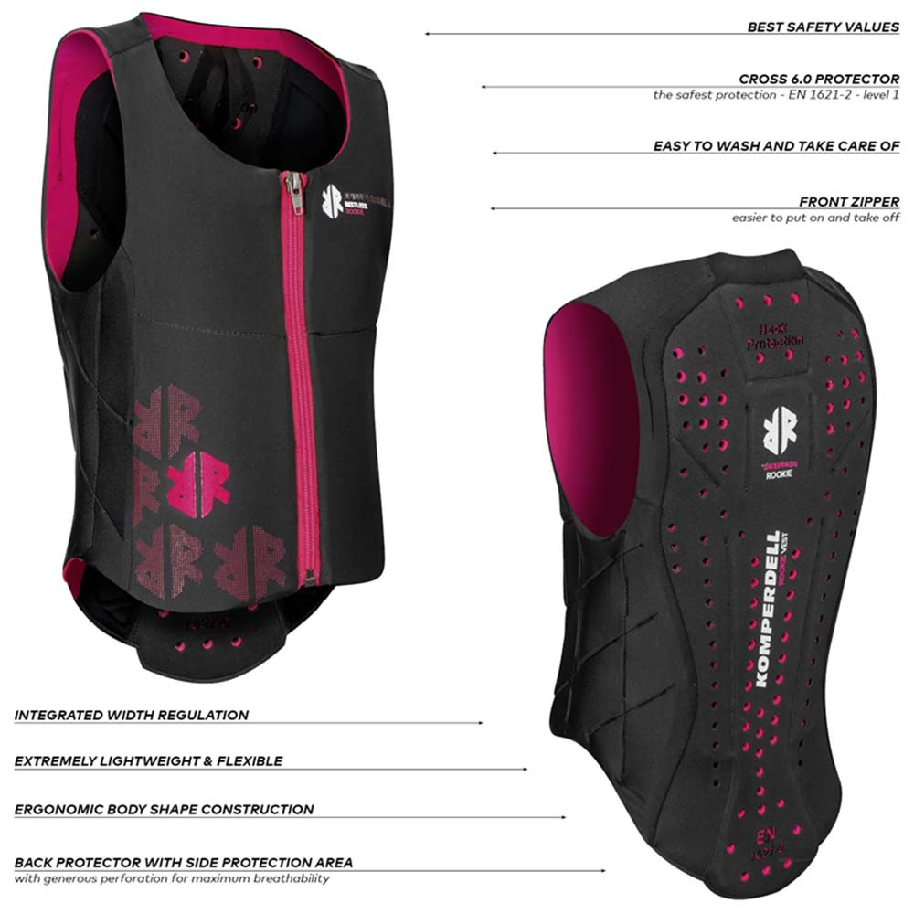Rugbeschermer Kind/Jongere Ballistic Zwart/Roze