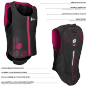 Rugbeschermer Kind/Jongere Ballistic Zwart/Roze Rugbeschermer Kind/Jongere Ballistic Zwart/Roze