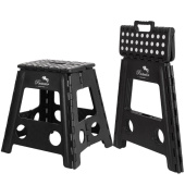 Opvouwbare stal kruk Anti-Slip Zwart Opvouwbare stal kruk Anti-Slip Zwart