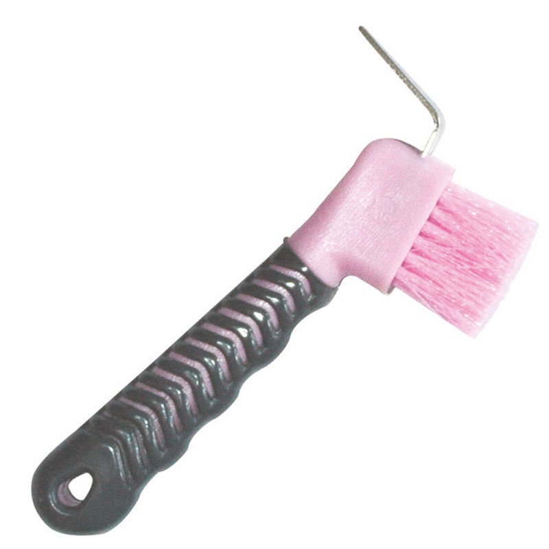 Hoefkrabber met borstel HG Roze/Grijs