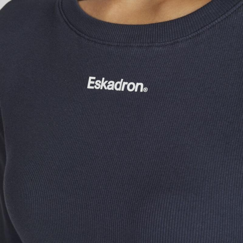 Trui Rib Longsleeve Classic Sports Marineblauw