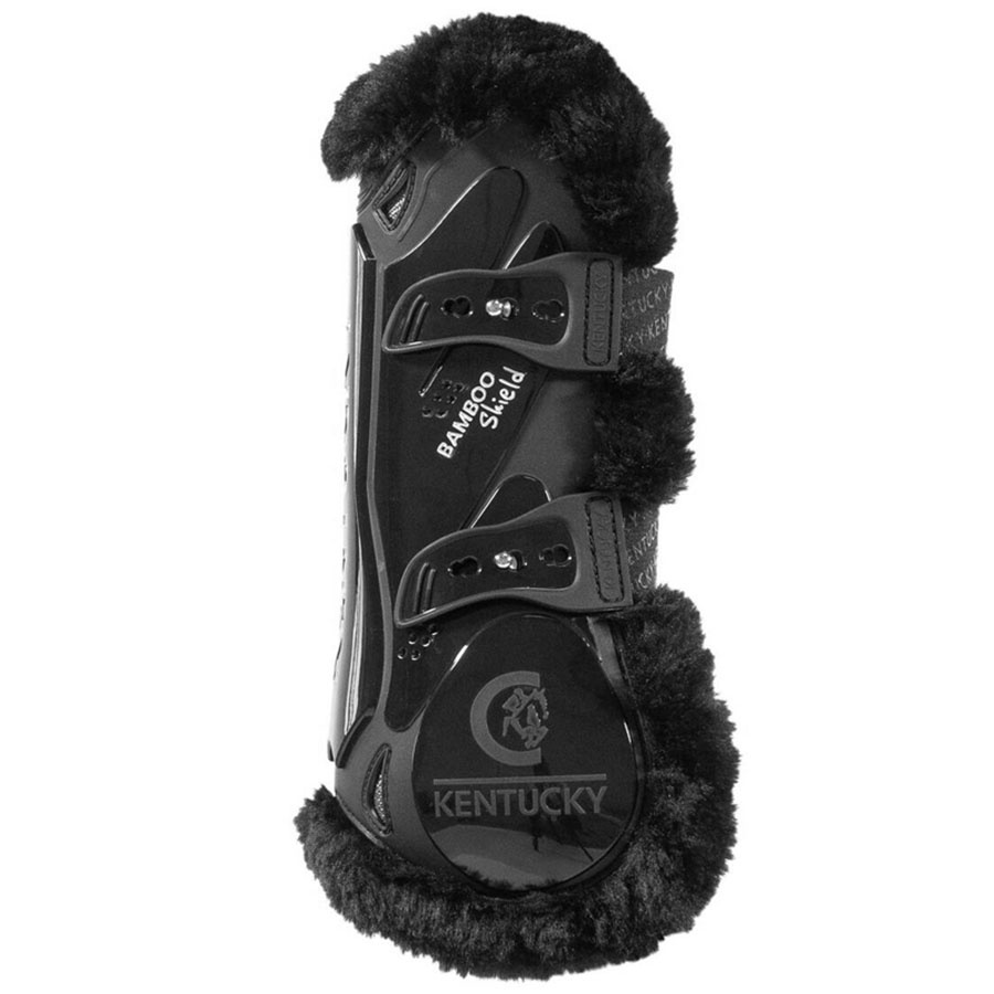 Peesbeschermers Vegan Sheepskin Bamboo Elastic Zwart/Zwart