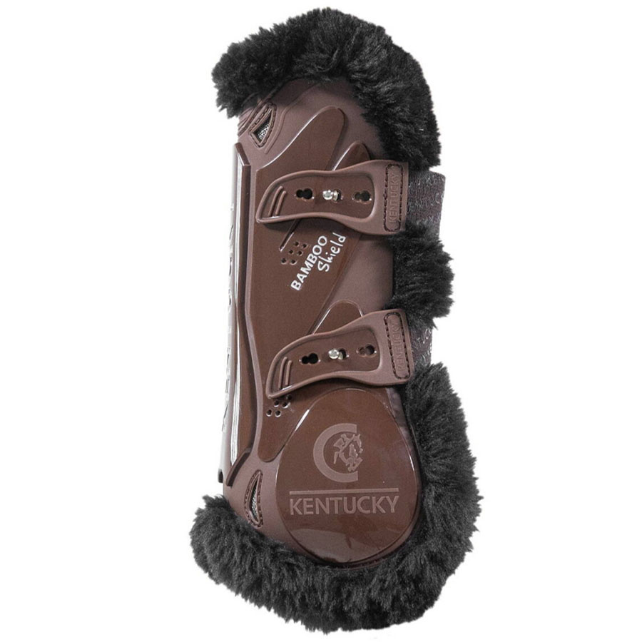 Peesbeschermers Vegan Sheepskin Bamboo Elastic Bruin/Zwart