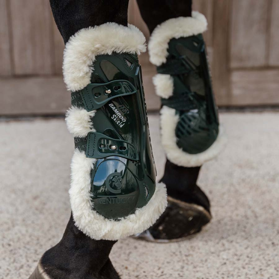 Peesbeschermers Vegan Sheepskin Bamboo Elastic Donkergroen