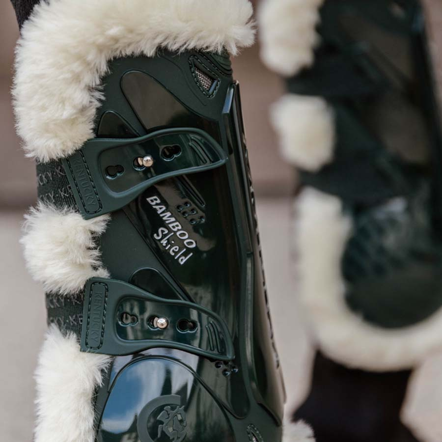 Peesbeschermers Vegan Sheepskin Bamboo Elastic Donkergroen